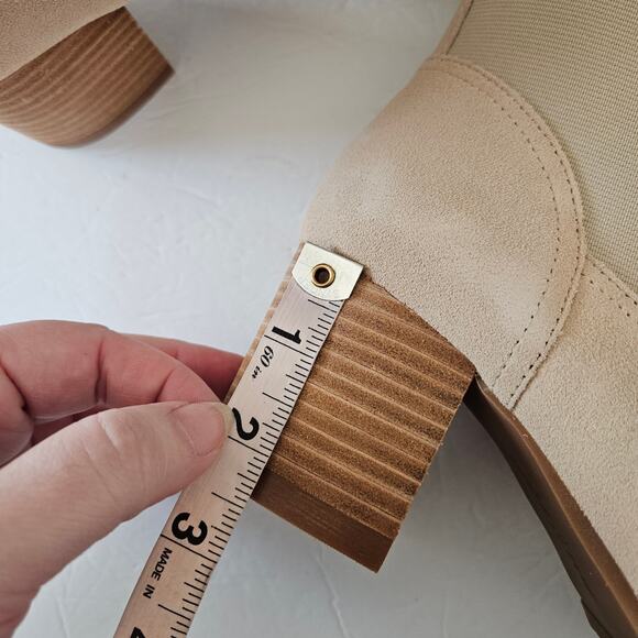 Violet & Red Loaded Knit Cuff Bootie Tan Women's 8 Neutral Casual Fall Western - Picture 8 of 9